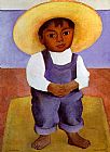 Diego Rivera Canvas Paintings - Retrato de Ignacio Sanchez